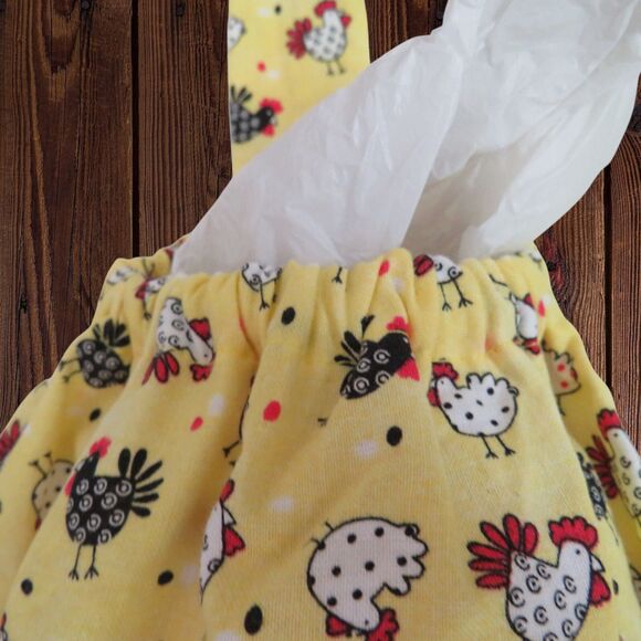 Plastic Bag Holder Yellow with Cute Chickens Shopping Bag Dispenser - Picture 1 of 4